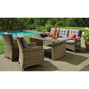ALPHINGTON - Premium Outdoor Wicker Large Rectangle Dining Table - Furniture Star Direct