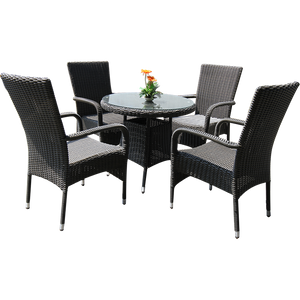 PRE-ORDER NIDDRIE - Outdoor Wicker 80cm Round Coffee Table - Furniture Star Direct