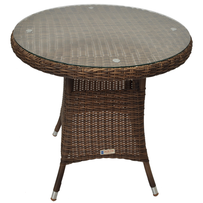 DONVALE - Balcony Patio Wicker Round Coffee Table - Furniture Star Direct