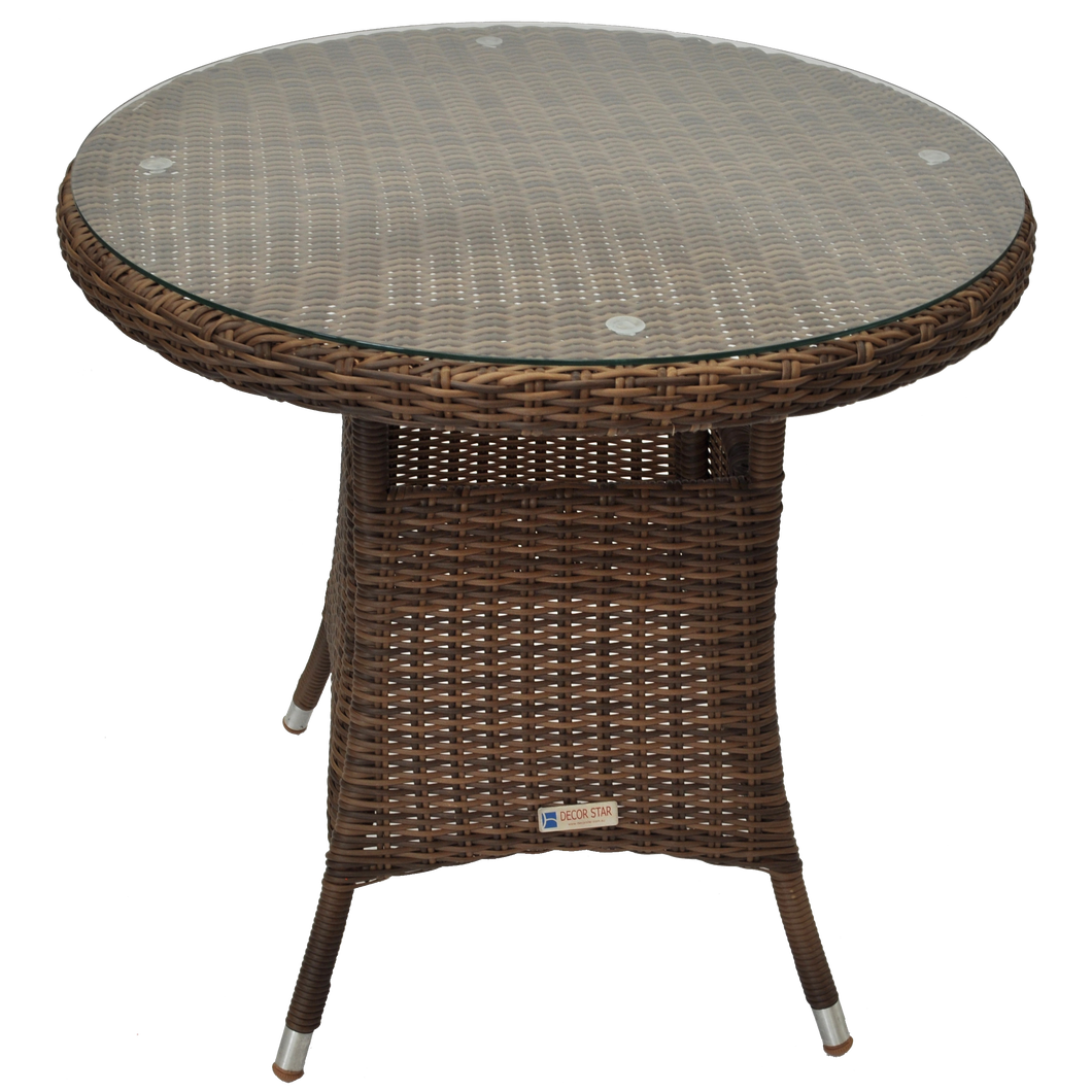 DONVALE - Balcony Patio Wicker Round Coffee Table - Furniture Star Direct
