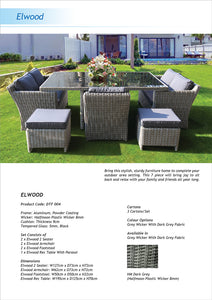 PRE-ORDER ELWOOD - Premium 8 Seater Outdoor Wicker Rectangle Table Dining Set - Furniture Star Direct