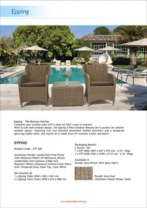 PRE-ORDER EPPING - Stylist 3 Piece Balcony Patio Wicker Coffee Set - Furniture Star Direct