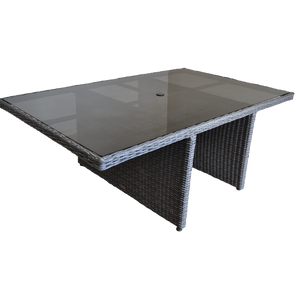 PRE-ORDER ELWOOD - Premium 8 Seater Outdoor Wicker Rectangle Table Dining Set - Furniture Star Direct