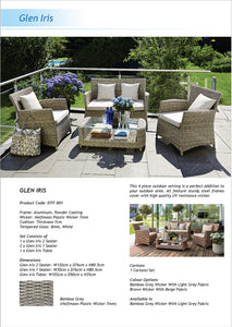 PRE-ORDER GLEN IRIS - Cozy 4 Seater Balcony Patio Wicker Lounge Set - Furniture Star Direct