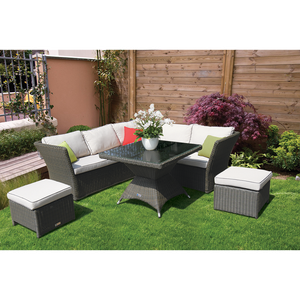 PRE-ORDER HAMPTON - Stylish Outdoor Wicker Square Table Dining Lounge Set - Furniture Star Direct