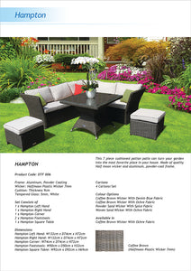 PRE-ORDER HAMPTON - Stylish Outdoor Wicker Square Table Dining Lounge Set - Furniture Star Direct