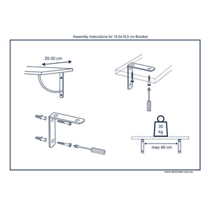 2x ARCH 195 - Wall Mounted Shelf Brackets with hardware - Furniture Star Direct