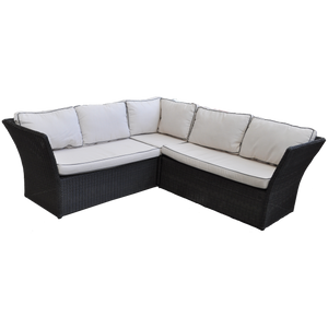 HAMPTON - Outdoor Wicker Corner Lounge with Ottomans Footstools - Furniture Star Direct