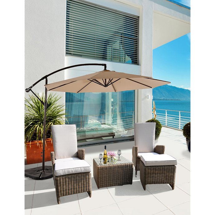 PRE-ORDER KEW - 5 Piece Outdoor Garden Recliner Chair Square Table Set - Furniture Star Direct