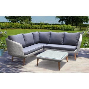 MITCHAM - Fashionable 5 Seater Timber Wicker Corner Lounge Set - Furniture Star Direct