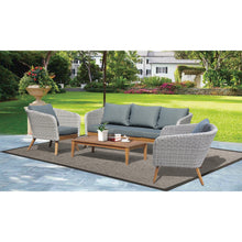 MORNINGTON - Triple Seater Outdoor Wicker Timber Sofa - Furniture Star Direct