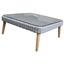 MITCHAM - Outdoor Wicker Timber Square Coffee Table - Furniture Star Direct
