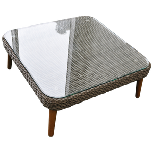 MITCHAM - Outdoor Wicker Timber Square Coffee Table - Furniture Star Direct