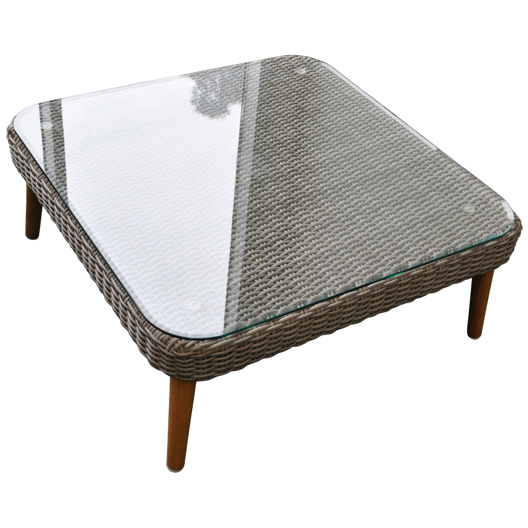 MITCHAM - Outdoor Wicker Timber Square Coffee Table - Furniture Star Direct