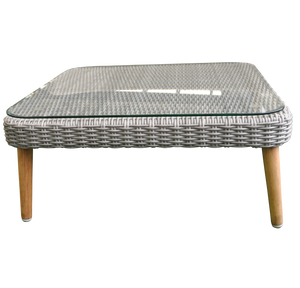 MITCHAM - Outdoor Wicker Timber Square Coffee Table - Furniture Star Direct