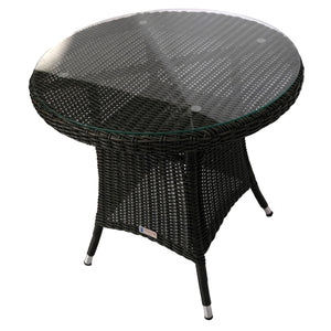PRE-ORDER NIDDRIE - 3 Piece Outdoor Wicker Round Table and Stacking Armchair Set - Furniture Star Direct