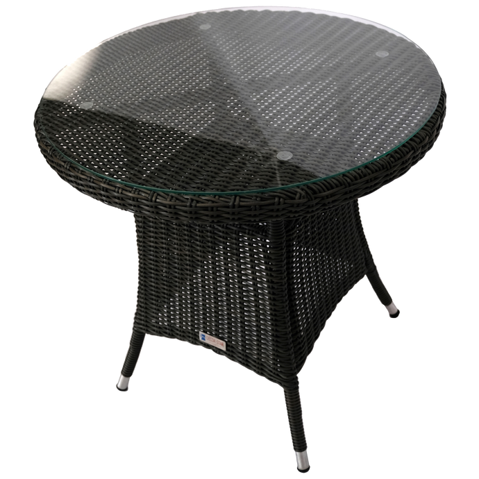 PRE-ORDER NIDDRIE - Outdoor Wicker 80cm Round Coffee Table - Furniture Star Direct