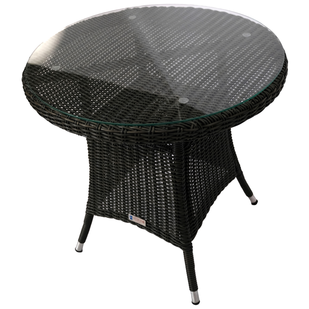 PRE-ORDER NIDDRIE - Outdoor Wicker 80cm Round Coffee Table - Furniture Star Direct