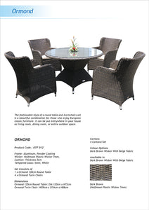 PRE-ORDER ORMOND - Affordable 5 Piece Outdoor Wicker Round Table Dining Set - Furniture Star Direct