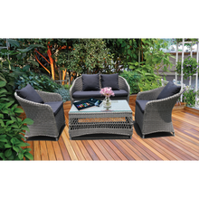 PRE-ORDER PRESTON - Lovely 4 Seater Balcony Patio Wicker Lounge Set - Furniture Star Direct