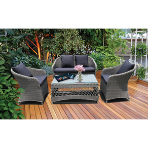 PRE-ORDER PRESTON - Lovely 4 Seater Balcony Patio Wicker Lounge Set - Furniture Star Direct