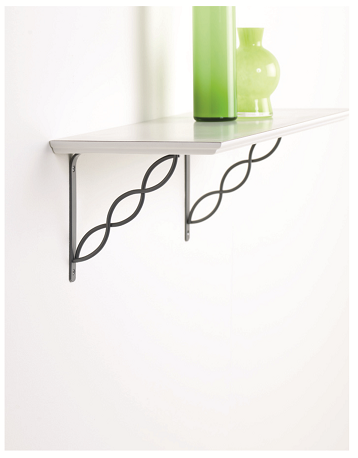 2x SCROLL 145 - Wall Mounted Shelf Brackets with hardware - Furniture Star Direct