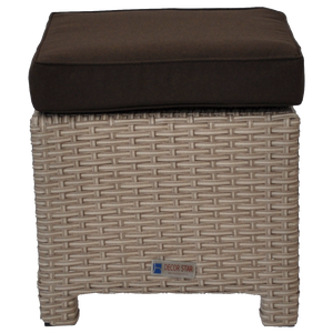 PRE-ORDER CAMBERWELL - Outdoor Wicker Ottoman Footstool - Furniture Star Direct