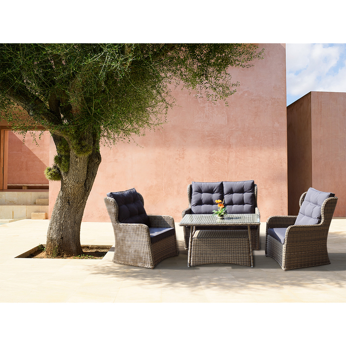 PRE ORDER TOORAK - Quality 4 Seater Outdoor Wicker Coffee Lounge Set - Furniture Star Direct