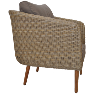 PRE-ORDER VERMONT - Glamorous 4 Seater Outdoor Timber Wicker Lounge Set - Furniture Star Direct