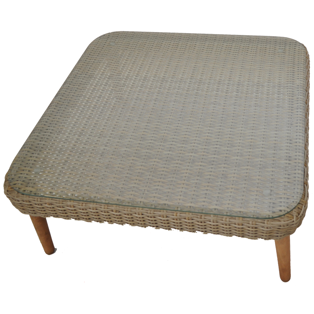 VERMONT - High Quality Outdoor Wicker Timber Square Coffee Table - Furniture Star Direct
