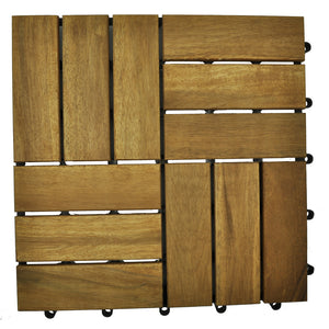 VICTORIA - 10pcs Modular Acacia Timber Decking Garden Flooring Tiles - Furniture Star Direct