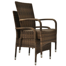 DONVALE - 5 Piece Balcony Patio Round Table and Stacking Chair Set - Furniture Star Direct